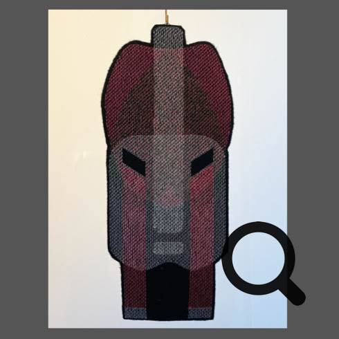 Wandschmuck   Gesicht auf Filz gestickt