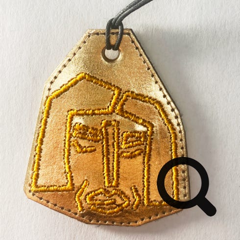 Anhänger Xore Gold-Gold bestickt 