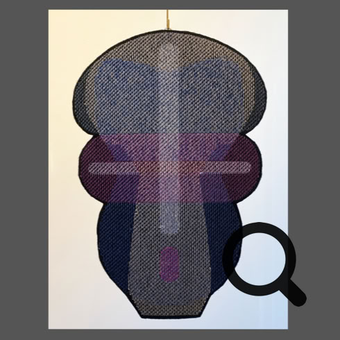 Wandschmuck   Gesicht auf Filz gestickt