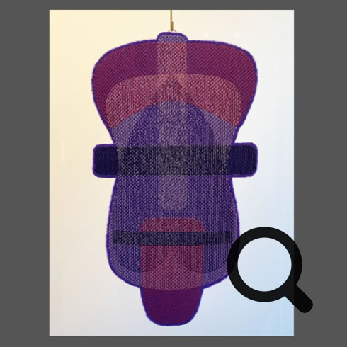 Wandschmuck   Gesicht auf Filz gestickt